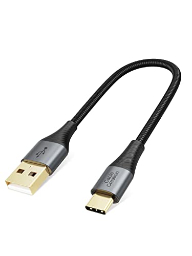 Kurzes USB C-Kabel 25cm, CableCreation 3A USB A auf Typ-C-Schnellladekabel, Nylon geflochtenes USB C Ladekabel, kompatibel mit Galaxy S22 S21 S20 S10 Note 10 9 Z Fold 4/3 Z Flip 4/3, Huawei P20 Mate20 von CableCreation