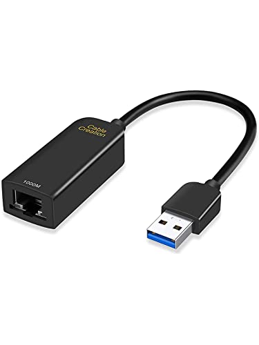 USB 3.0 LAN Adapter, CableCreation USB auf RJ45 10/100/1000 Mbit/s Gigabit Ethernet Adapter, USB 3.0 Netzwerkkabel Kompatibel mit MacBook, Xiao Mi Box, Switch(NS), PC, Schwarz von CableCreation