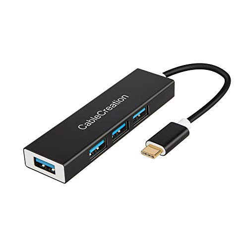 USB C Hub, CableCreation Ultra Slim USB Adapter für USB 3.0 C mit 4 Anschlüssen, kompatible mit Macbook Pro 2017/2018, Dell XPS13/15, Lenovo Yoga720/730/920, USB-Flash-Laufwerke, Mobile HDD, Aluminium von CableCreation