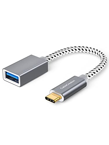USB C auf USB Adapter, CableCreation 15cm OTG USB Typ C Stecker auf USB-A 3.0 Buchse Kabel Kompatibel mit neuem MacBook (Pro), Dell XPS 13/15, Galaxy S10/S9+/S9/S8, Huawei P20/P10 usw, 15cm/Grau von CableCreation