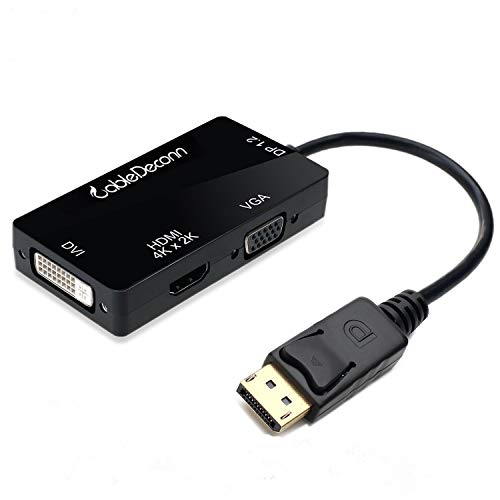CableDeconn 3-in-1 Adapter für mehrere Kabel, DisplayPort 1.2 auf HDMI, 4K, DVI, VGA HDMI 4K von CableDeconn