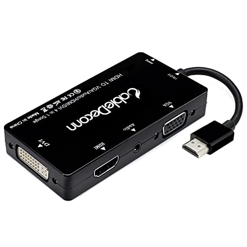 CableDeconn HDMI zu VGA DVI HDMI mit Audio 3,5 mm, Micro-USB-Konverter, Adapter-Kabel für HDMI-Laptops Computer usw., gleichzeitige Verbindung, schwarz von CableDeconn