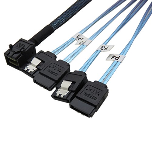 CableDeconn interne HD Mini SAS (SFF-8643 Host) zu 4 x SATA (Target) Festplatte Kabel (0.5M) von CableDeconn