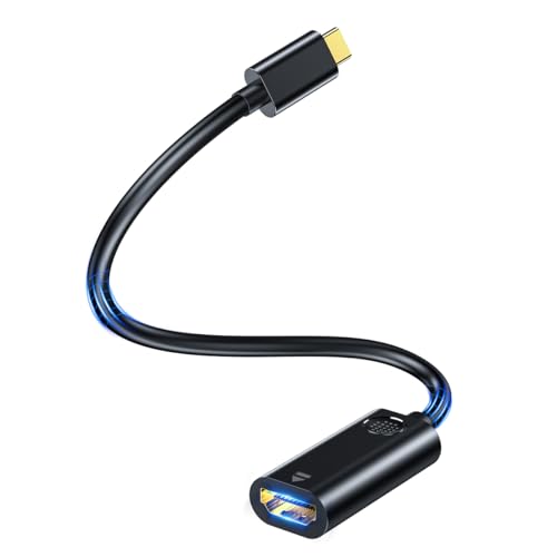 CableGlaxay USB C auf HDMI Adapter, HDMI Adapter aus Aluminium, kompakter USB-C Adapter[4K@60Hz], für MacBook, iPad, Pixelbook, XPS, Galaxy usw (Kompatibel mit Thunderbolt 3 Ports) - Schwarz von CableGlaxay