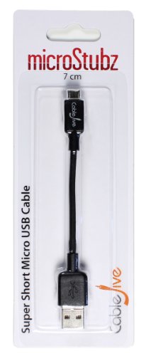 CableJive microStubz, USB-A auf Micro USB Kabel, 7 cm, schwarz von CableJive
