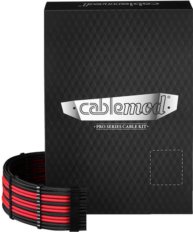 CableMod C-Series Pro ModMesh 12VHPWR Cable Kit für Corsair RM, RMi, RMx (Black Label) - schwarz/rot (CM-PCSR-16P3KIT-NKKR-R) von CableMod