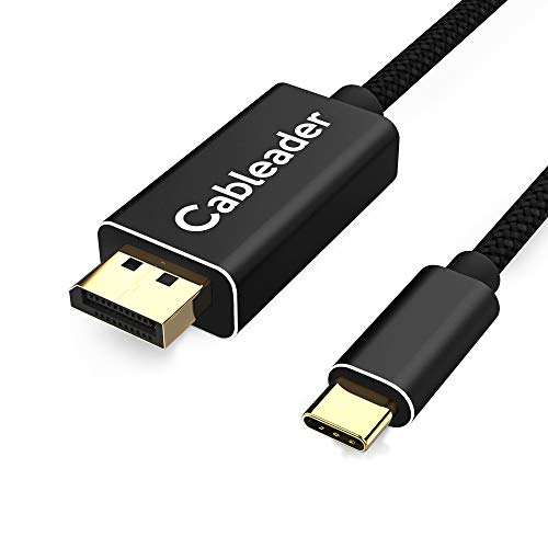 USB C auf Displayport 4K@60HZ 2K@144HZ Kabel, USB C auf DP (Thunderrbolt 3) kompatibel für MacBook Pro/MacBook Air/iPad Pro/Surface Book/Mate und mehr, 1,8 m, Schwarz von Cableader
