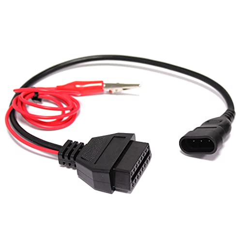 BeMatik - Diagnosekabel OBD2 3-poliger Stecker und Krokodilklemme kompatibel mit Fiat von Cablematic