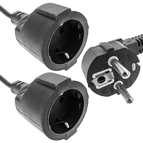 BeMatik - Schuko Duplikator Netzkabel 1,8 m Länge. 1x Schuko männlich zu 2 x Schuko weiblich BeMatik - Schuko Duplikator Netzkabel 1,8 m Länge. 1x Schuko männlich zu 2 x Schuko weiblich von Cablematic