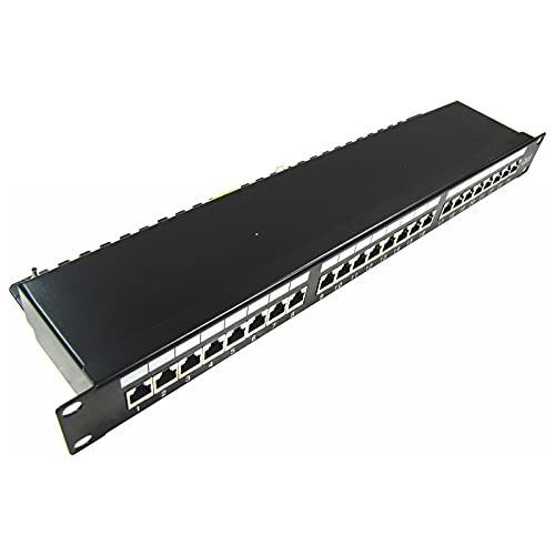 RackMatic - Patch panel rack 24 RJ45 Cat.6 FTP 1HE schwarz RackMatic - Patch panel rack 24 RJ45 Cat.6 FTP 1HE schwarz von Cablematic