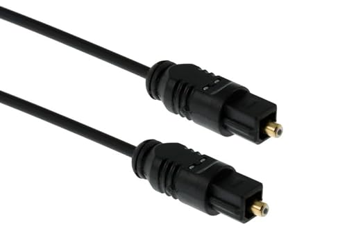 CablesAndKits Toslink/Toslink/Toslink Optisches Kabel, 2,2 mm, Schwarz, vergoldete Anschlüsse, optisches Audiokabel für VD/CD-Player, Blu-ray-Player, Heimkino und Soundbar, 3,6 m von CablesAndKits