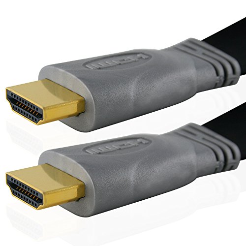 Cablesson Flaches 5m High Speed HDMI Kabel (HDMI Typ A, HDMI 2.0b/2.0a/2.0/1.4) - 4K, 3D, UHD, ARC, Full HD, Ultra HD, 2160p, HDR - für PS4, Xbox One, Sky Q, LCD, LED, UHD, 4k Fernsehern - schwarz von Cablesson