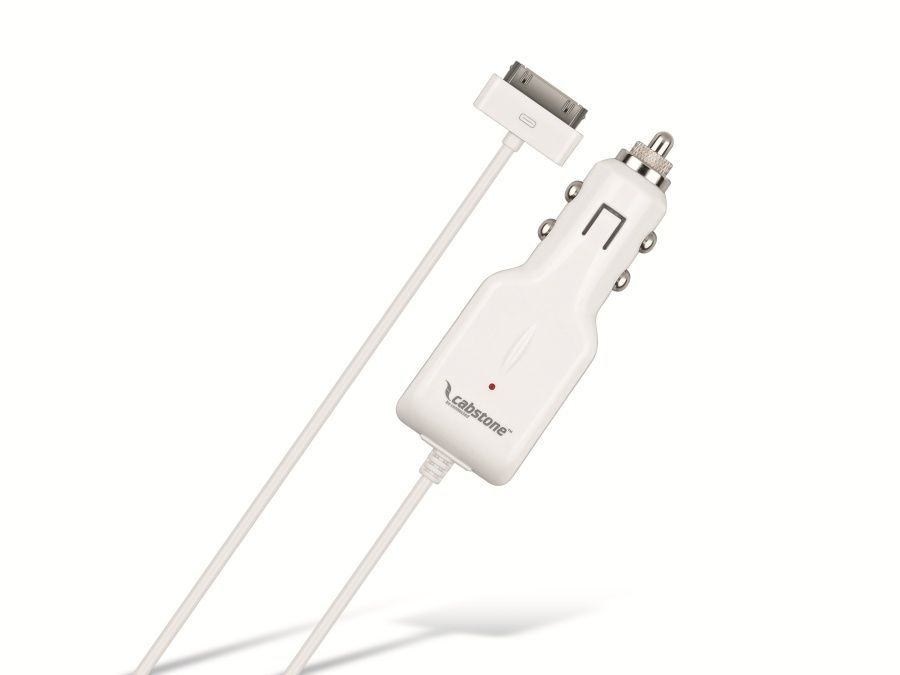 CABSTONE KFZ-Ladekabel für Apple iPad/iPhone/iPod 30-Pin, 1 A, weiß von Cabstone