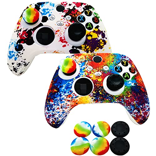 2 x Silikon-Schutzhülle für Xbox-Serie X/S Controller, Gummi-Schutz für Xbox Serie X/S (6 Daumen-Joystick-Griffe) (Serie X/S-1) von Cabuas