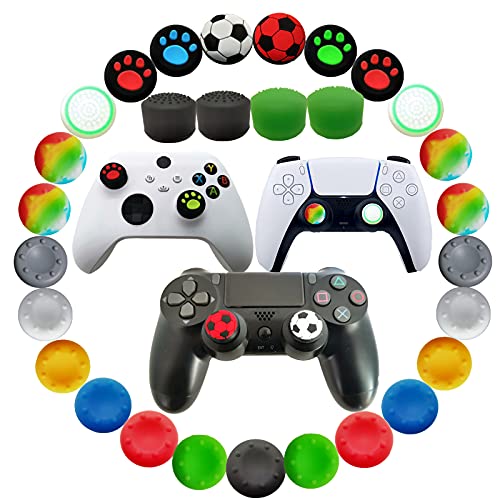 Joystick-Griff für PS5 PS4 Controller, Silikon-Daumengriff-Kappen für Analogstick für Playstation 5, Playstation 4 Controller, Xbox 360, Xbox One Controller (30 Stück) von Cabuas