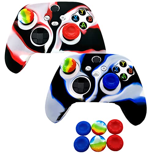 Silikon-Schutzhülle für Xbox Series X/S Controller, Gummi-Schutz für Xbox Series X/S (6 Daumen-Joystick-Griffe) (Serie X/S-6), 2 Stück von Cabuas