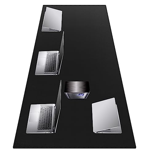 Cacoy 180x100cm PU-Leder Schreibtischunterlage, Doppelseitige Büro Tischunterlage für Meeting, Erweitertes Multifunktionales Mauspad für Büro und Zuhause (Schwarz) von Cacoy