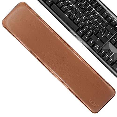 Cacoy PU Leder Tastatur Handgelenkauflage Ergonomische Armstütze Anti-Rutsch & Komfortable und Leichte Tastatur Handgelenkstütze für Einfaches Tippen (Braun) von Cacoy