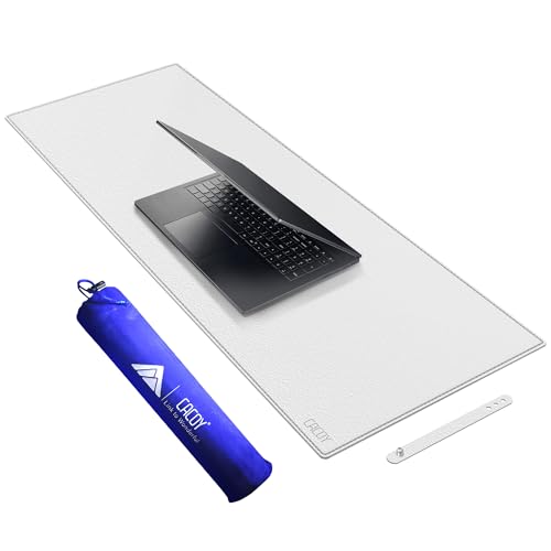 Cacoy Schreibtischunterlage aus Leder, 100x40cm Übergroßes PU-Leder Schreibtischpad, Gaming-Mauspads, Erweitertes Doppelseitiges Schreibtischunterlage für Büro und Zuhause - Weiß Cacoy Schreibtischunterlage aus Leder, 100x40cm Übergroßes PU-Leder Schreibtischpad, Gaming-Mauspads, Erweitertes Doppelseitiges Schreibtischunterlage für Büro und Zuhause - Weiß von Cacoy