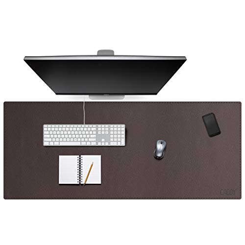 Cacoy Schreibtischunterlage aus Leder, 130x60cm PU Leder Große Gaming-Mouspad, Multifunktionale Schreibtischmatte, Doppelseitige Wasserdichter Tischunterlage (Braun) von Cacoy