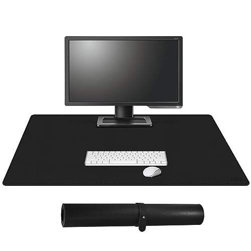 Cacoy 900x500 mm Schreibtischunterlage PU Leder, Multifunktionales Große Gaming-Mauspad XXL, Schreibtisch Unterlage, Office Schreibtischmatte, Tisch-Schutz Unterlage für Büro und Home (Schwarz) von Cacoy