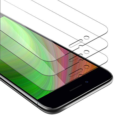 Cadorabo 3X Panzer Schutz Glas für Apple iPhone 7 / 7S / 8 / SE 2020-3 Stück Schutzfolie in Ultra-Klar Hüllen freundlich - Gehärtetes (Tempered) Glas Dipslayschutz Folie in 9H Härte Anti Kratzer von Cadorabo