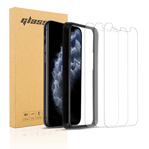 Cadorabo 3X Tempered Glas kompatibel mit Apple iPhone 11 - Schutzfolie in TRANSPARENT - 3er Pack Gehärtetes (Tempered) Display-Schutzglas mit Installationshilfe von Cadorabo