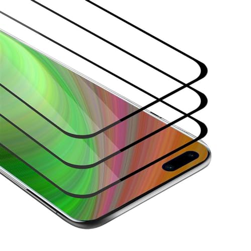 Cadorabo 3x Vollbild Panzer Folie kompatibel mit Huawei P40 PRO / P40 PRO+ - Schutzfolie in TRANSPARENT mit SCHWARZ - 3er Pack Gehärtetes (Tempered) Display-Schutzglas in 9H Härte mit 3D Touch von Cadorabo