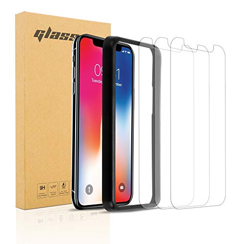 Cadorabo 3x Panzer Schutz Glas für Apple iPhone XS MAX - 3 Stück Schutzfolie in Ultra-Klar mit Anbringehilfe - Gehärtetes (Tempered) Glas Dipslayschutz Folie in 9H Härte Anti Kratzer von Cadorabo