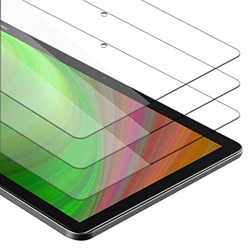 Cadorabo 3x Tablet Panzer Schutz Glas für Huawei MediaPad M5 LITE 10 (10.1 Zoll) - 3 Stück Schutzfolie in Ultra-Klar Hüllen freundlich - Gehärtetes (Tempered) Glas Dipslayschutz Folie in 9H von Cadorabo