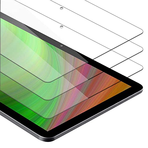 Cadorabo 3x Tablet Panzer Schutz Glas für Huawei MediaPad T5 10 (10.1 Zoll) - 3 Stück Schutzfolie in Ultra-Klar Hüllen freundlich - Gehärtetes (Tempered) Glas Dipslayschutz Folie in 9H Anti Kratzer von Cadorabo