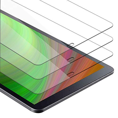 Cadorabo 3x Tablet Panzer Schutz Glas für Samsung Galaxy Tab A (10.5 Zoll) - 3 Stück Schutzfolie in Ultra-Klar Hüllen freundlich - Gehärtetes (Tempered) Glas Dipslayschutz Folie in 9H Anti Kratzer von Cadorabo