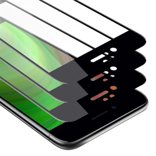 Cadorabo 3x Vollbild Panzer Folie kompatibel mit Apple iPhone 6 / 6S - Schutzfolie in TRANSPARENT mit SCHWARZ - 3er Pack Gehärtetes (Tempered) Display-Schutzglas in 9H Härte mit 3D Touch von Cadorabo