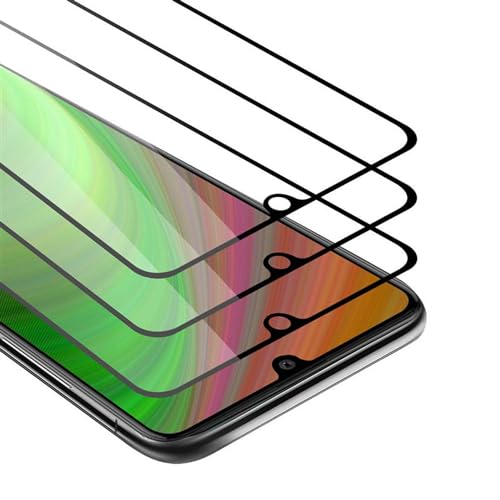 Cadorabo 3x Vollbild Panzer Folie kompatibel mit Samsung Galaxy A41 - Schutzfolie in TRANSPARENT mit SCHWARZ - 3er Pack Gehärtetes (Tempered) Display-Schutzglas in 9H Härte mit 3D Touch von Cadorabo