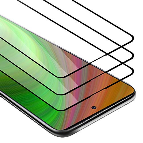 Cadorabo 3x Vollbild Panzer Folie kompatibel mit Samsung Galaxy A51 4G / M40s - Schutzfolie in TRANSPARENT mit SCHWARZ - 3er Pack Gehärtetes (Tempered) Display-Schutzglas in 9H Härte mit 3D Touch von Cadorabo