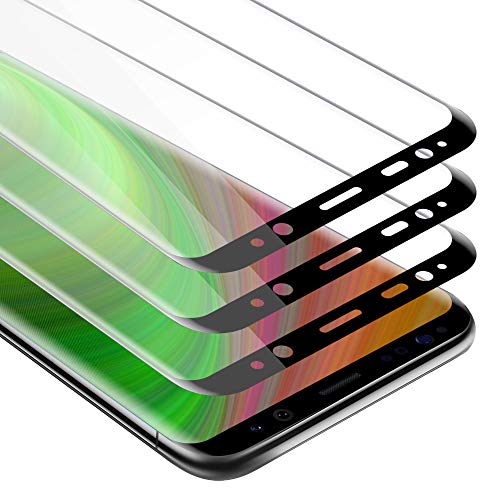 Cadorabo 3x Vollbild Panzer Folie kompatibel mit Samsung Galaxy S9 PLUS - Schutzfolie in TRANSPARENT mit SCHWARZ - 3er Pack Gehärtetes (Tempered) Display-Schutzglas in 9H Härte mit 3D Touch von Cadorabo