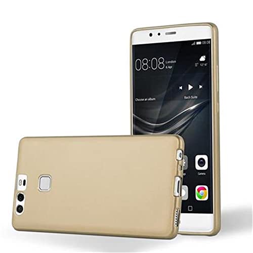 Cadorabo DE-103988 Huawei P9 Handyhülle aus TPU Silikon im Matt Metallic Design Ultra Slim Soft Back Cover Case Bumper Gold von Cadorabo