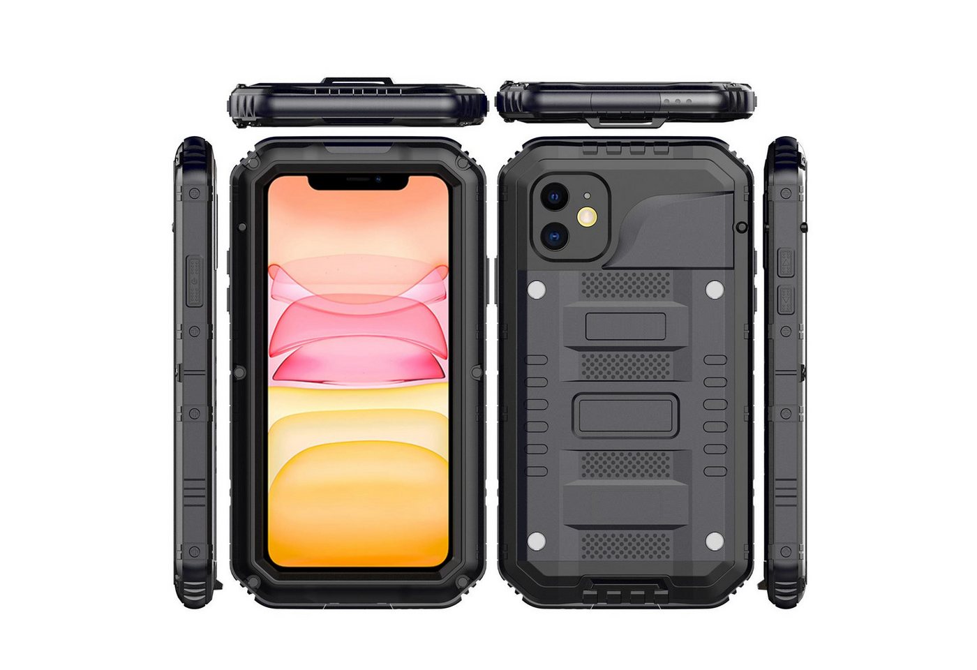 Cadorabo Handyhülle für Apple iPhone 11 Hülle Apple iPhone 11, Hülle - Schutzhülle - Robuster 360° Rundumschutz mit Displayschutz Cadorabo Handyhülle für Apple iPhone 11 Hülle Apple iPhone 11, Hülle - Schutzhülle - Robuster 360° Rundumschutz mit Displayschutz von Cadorabo