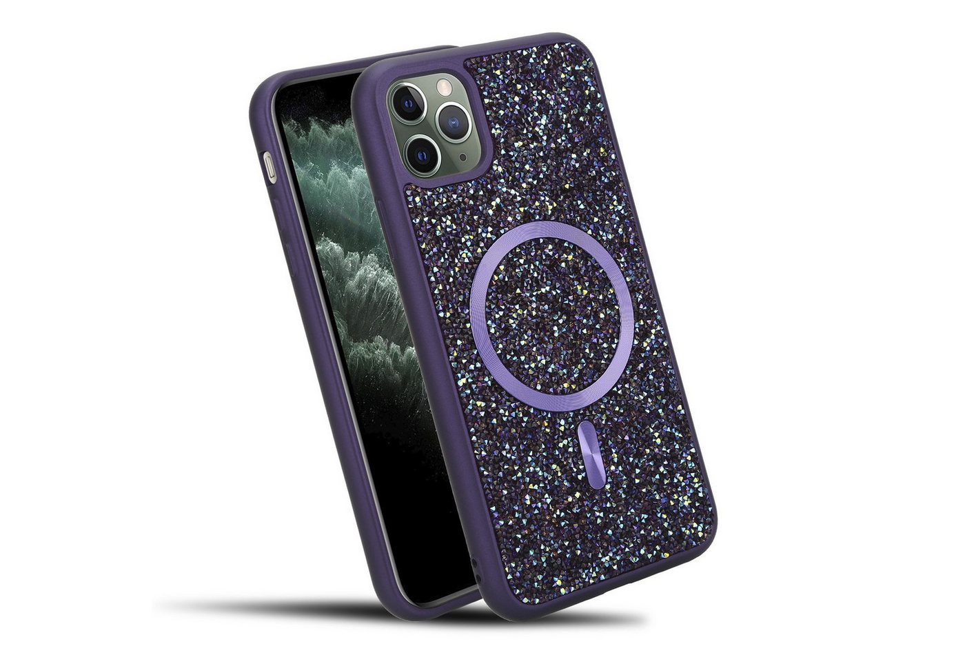 Cadorabo Handyhülle Apple iPhone 11 PRO MAX, Hülle Schutzhülle Case Cover kompatibel mit Magsafe Diamant Glitzer Cadorabo Handyhülle Apple iPhone 11 PRO MAX, Hülle Schutzhülle Case Cover kompatibel mit Magsafe Diamant Glitzer von Cadorabo