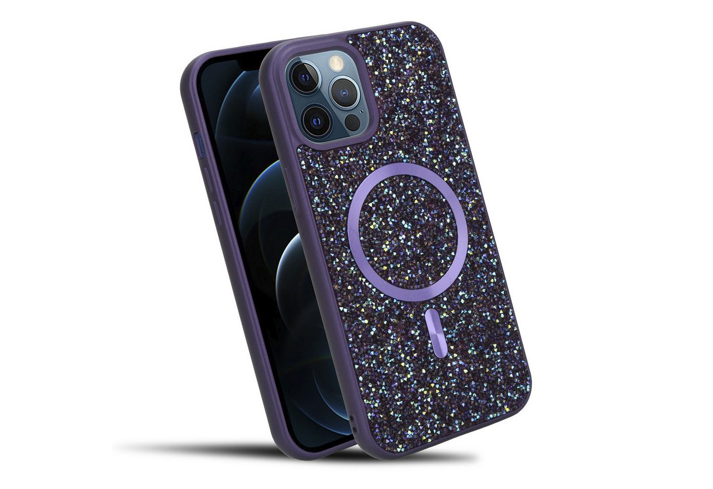 Cadorabo Handyhülle Apple iPhone 12 PRO MAX, Hülle Schutzhülle Case Cover kompatibel mit Magsafe Diamant Glitzer Cadorabo Handyhülle Apple iPhone 12 PRO MAX, Hülle Schutzhülle Case Cover kompatibel mit Magsafe Diamant Glitzer von Cadorabo