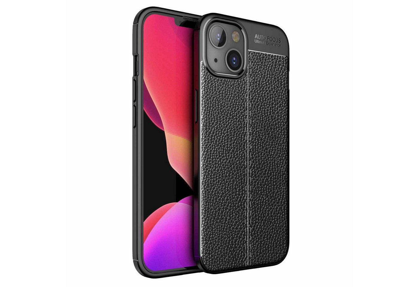 Cadorabo Handyhülle für Apple iPhone 13 Hülle Apple iPhone 13, Hülle - Schutzhülle aus TPU Silikon mit edler Kunstleder-Applikation Cadorabo Handyhülle für Apple iPhone 13 Hülle Apple iPhone 13, Hülle - Schutzhülle aus TPU Silikon mit edler Kunstleder-Applikation von Cadorabo