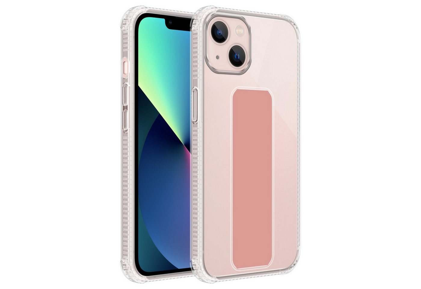Cadorabo Handyhülle für iPhone 13 Hülle Apple iPhone 13, Schutzhülle - TPU Silikon Hülle - mit Halterung - Standfunktion von Cadorabo