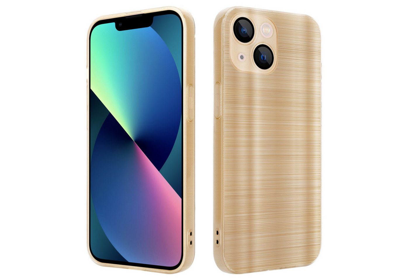 Cadorabo Handyhülle für iPhone 13 MINI Hülle Apple iPhone 13 MINI, Schutzhülle - TPU Silikon Hülle - im Brushed Design Cadorabo Handyhülle für iPhone 13 MINI Hülle Apple iPhone 13 MINI, Schutzhülle - TPU Silikon Hülle - im Brushed Design von Cadorabo