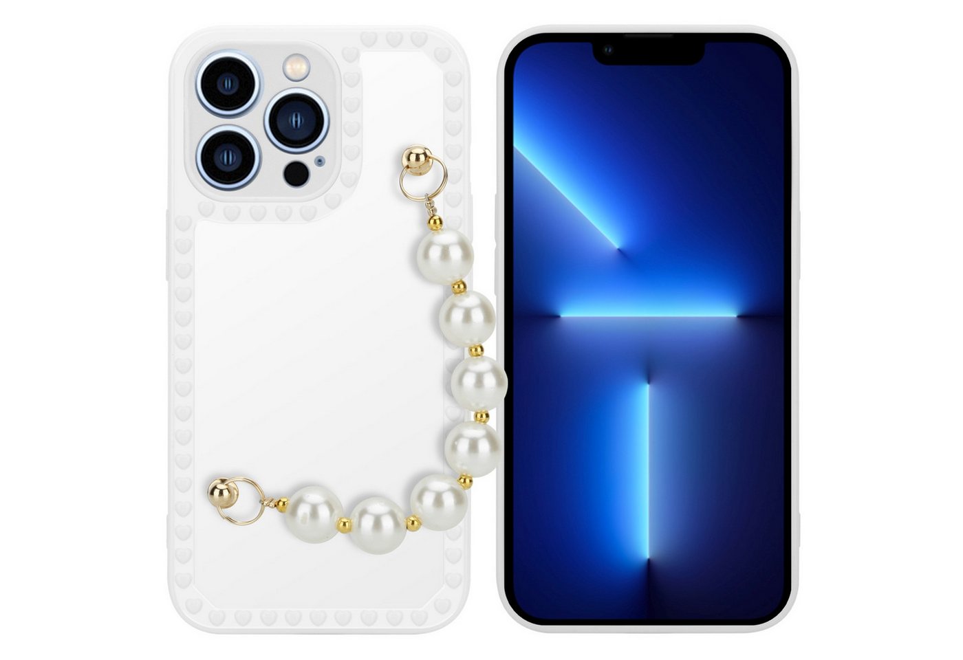 Cadorabo Handyhülle für iPhone 13 PRO Hülle Apple iPhone 13 PRO, Schutzhülle - mit Handgelenk Kette - TPU Silikon - Bumper Cadorabo Handyhülle für iPhone 13 PRO Hülle Apple iPhone 13 PRO, Schutzhülle - mit Handgelenk Kette - TPU Silikon - Bumper von Cadorabo
