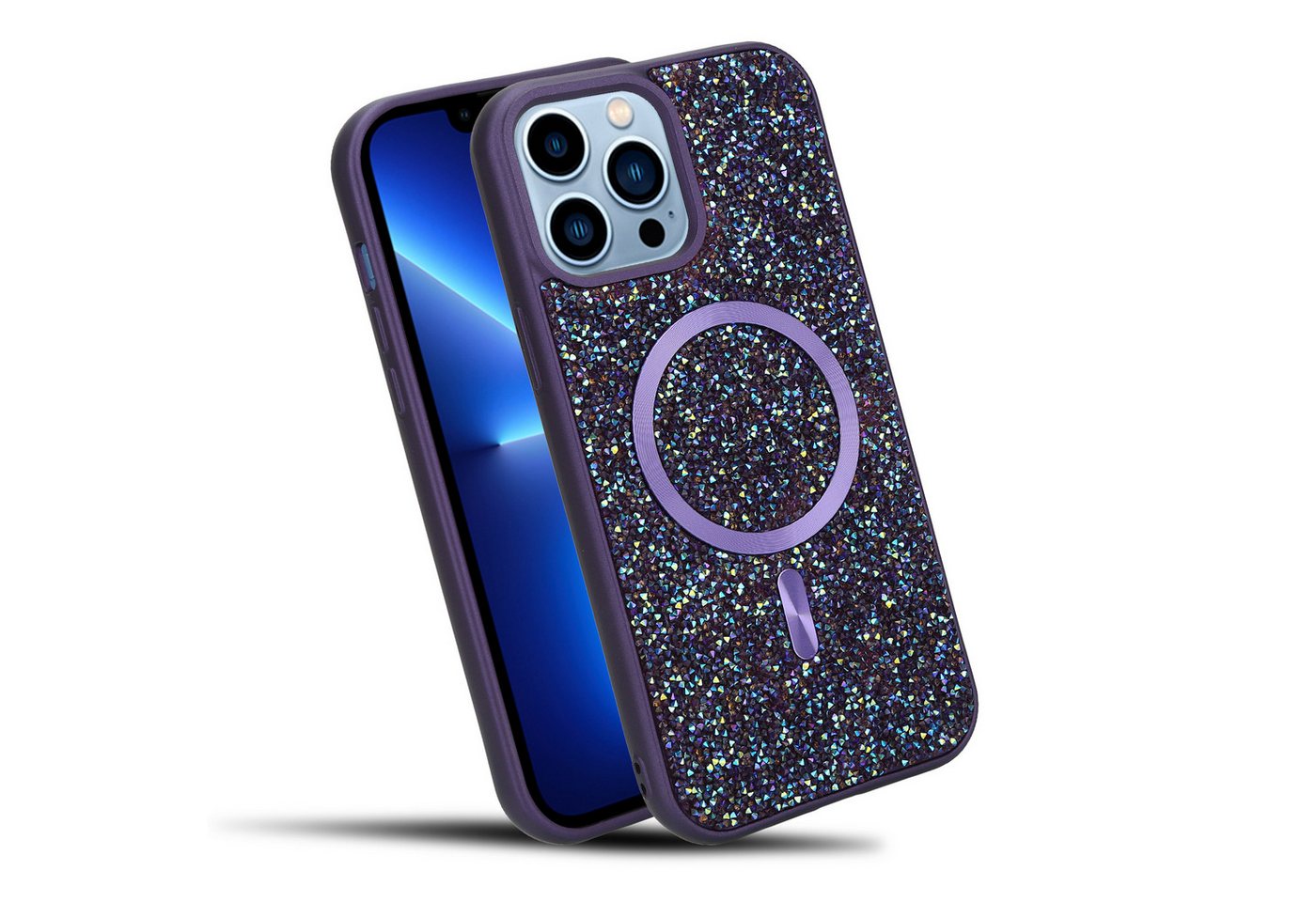 Cadorabo Handyhülle Apple iPhone 13 PRO MAX, Hülle Schutzhülle Case Cover kompatibel mit Magsafe Diamant Glitzer Cadorabo Handyhülle Apple iPhone 13 PRO MAX, Hülle Schutzhülle Case Cover kompatibel mit Magsafe Diamant Glitzer von Cadorabo