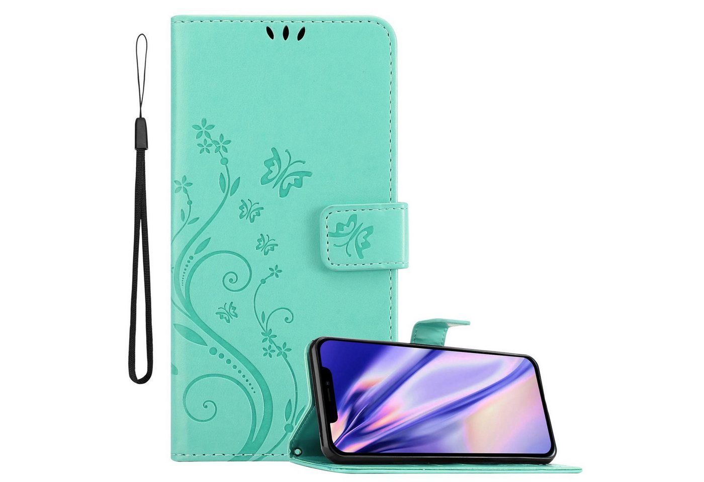 Cadorabo Handyhülle für iPhone 13 PRO MAX Hülle Apple iPhone 13 PRO MAX, Hülle Schutzhülle Blumen Flower mit Standfunktion Kartenfach Magnet Cadorabo Handyhülle für iPhone 13 PRO MAX Hülle Apple iPhone 13 PRO MAX, Hülle Schutzhülle Blumen Flower mit Standfunktion Kartenfach Magnet von Cadorabo