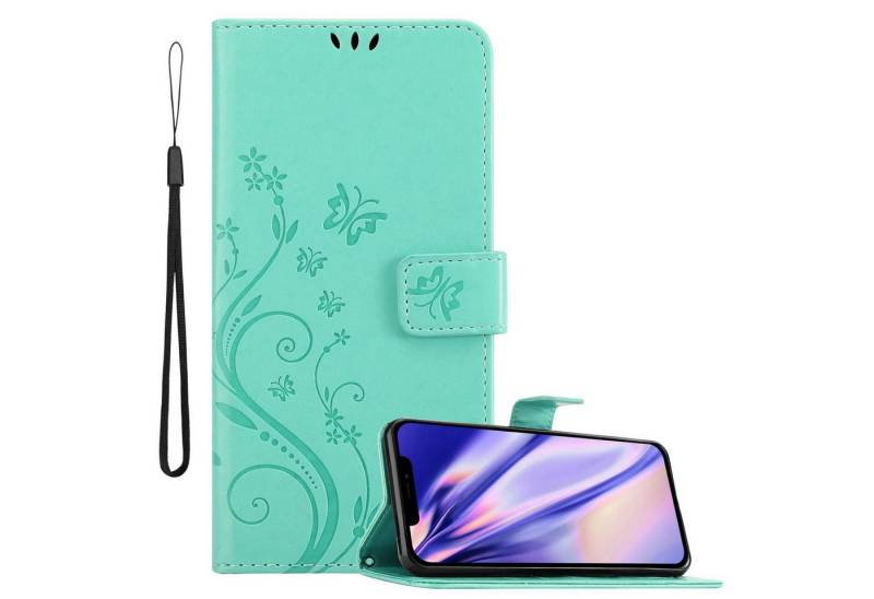 Cadorabo Handyhülle für iPhone 13 PRO MAX Hülle Apple iPhone 13 PRO MAX, Hülle Schutzhülle Blumen Flower mit Standfunktion Kartenfach Magnet von Cadorabo