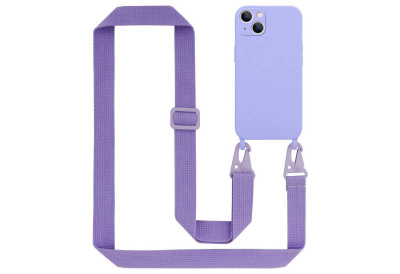 Cadorabo Handyhülle für iPhone 14 Kette Apple iPhone 14, TPU Silikon Handy Schutzhülle - Hülle - Liquid Style - mit Handykette von Cadorabo