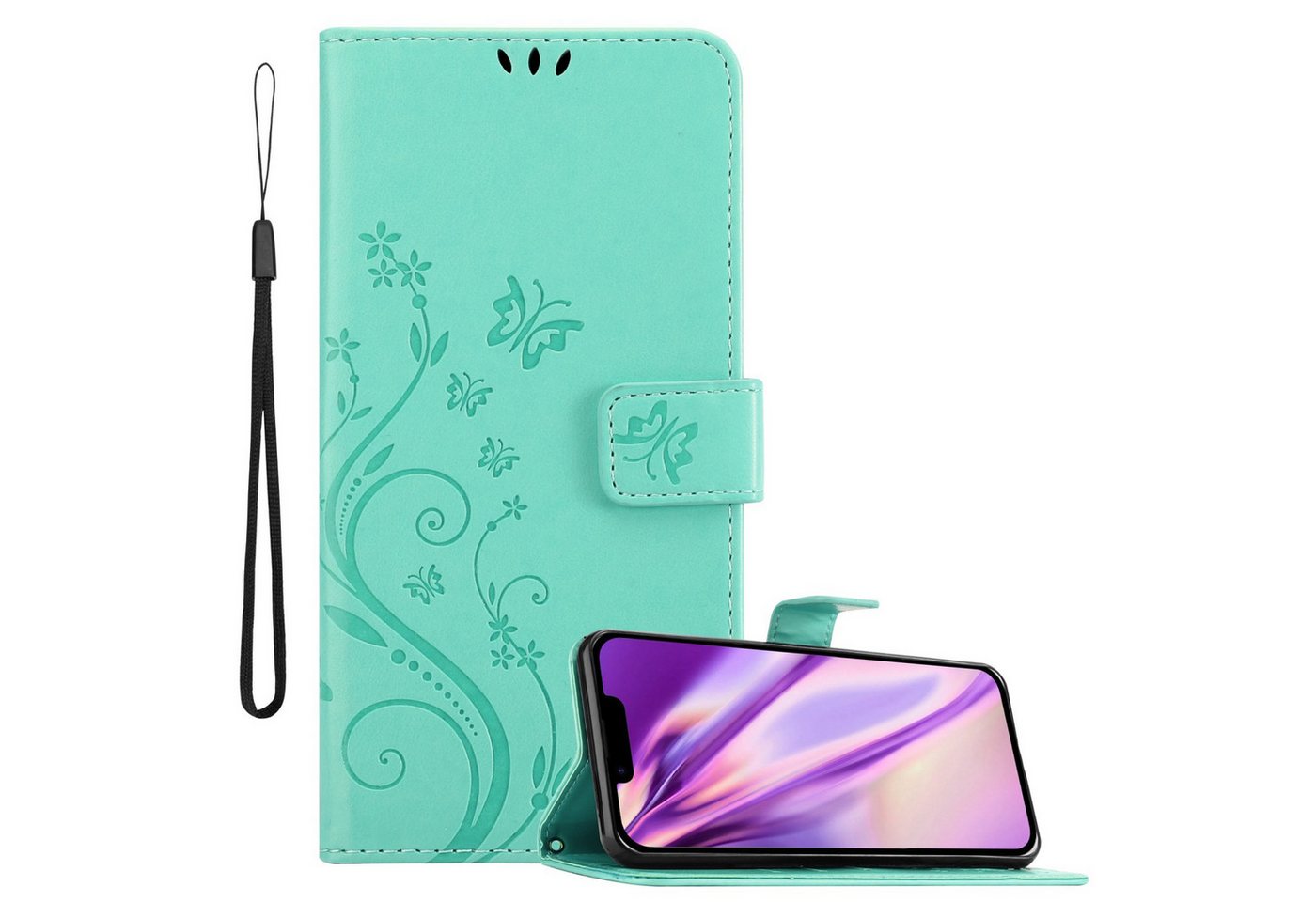 Cadorabo Handyhülle für iPhone 14 PLUS Hülle Apple iPhone 14 PLUS, Hülle Schutzhülle Blumen Flower mit Standfunktion Kartenfach Magnet Cadorabo Handyhülle für iPhone 14 PLUS Hülle Apple iPhone 14 PLUS, Hülle Schutzhülle Blumen Flower mit Standfunktion Kartenfach Magnet von Cadorabo