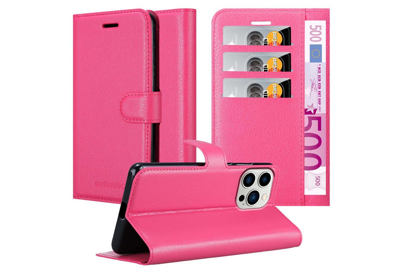 Cadorabo Handyhülle für iPhone 14 PRO Hülle Apple iPhone 14 PRO, Hülle Schutzhülle mit Standfunktion, Kartenfach und Magnetverschluss Cadorabo Handyhülle für iPhone 14 PRO Hülle Apple iPhone 14 PRO, Hülle Schutzhülle mit Standfunktion, Kartenfach und Magnetverschluss von Cadorabo